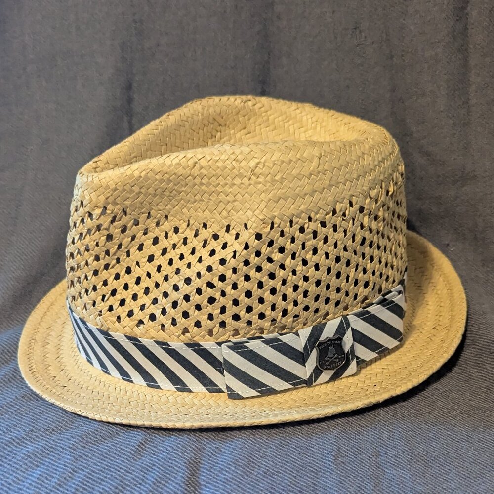 Nick Graham Men's Straw Fedora Hat, Size L/XL